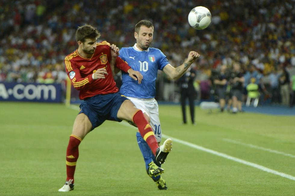 Imágenes de la final de la Eurocopa 2012, en la que se enfrentan las selecciones española e italiana
