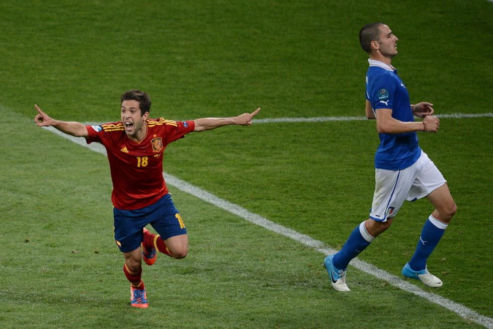 Imágenes de la final de la Eurocopa 2012, en la que se enfrentan las selecciones española e italiana