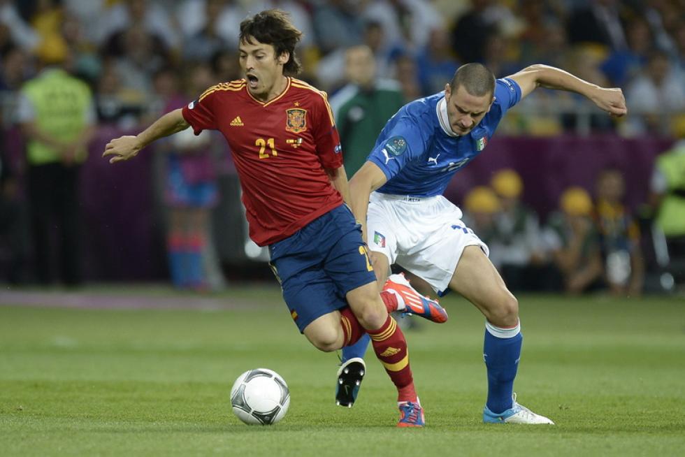 Imágenes de la final de la Eurocopa 2012, en la que se enfrentan las selecciones española e italiana