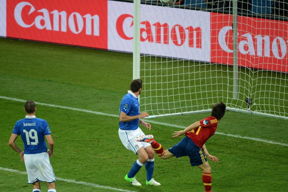 Imágenes de la final de la Eurocopa 2012, en la que se enfrentan las selecciones española e italiana