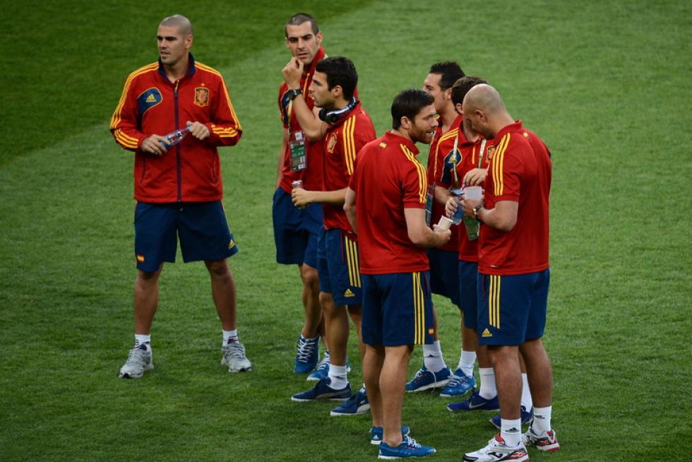 Imágenes de la final de la Eurocopa 2012, en la que se enfrentan las selecciones española e italiana