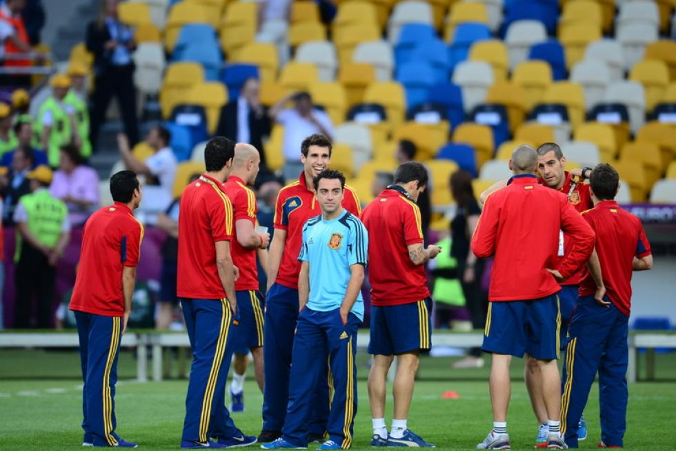 Imágenes de la final de la Eurocopa 2012, en la que se enfrentan las selecciones española e italiana