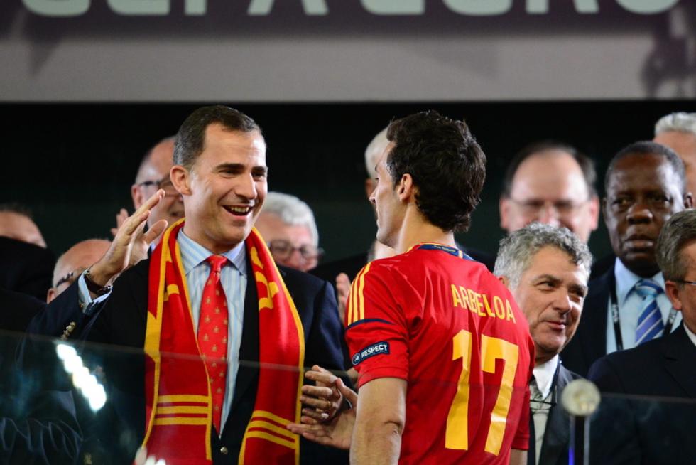 Imágenes de la final de la Eurocopa 2012, en la que se enfrentan las selecciones española e italiana