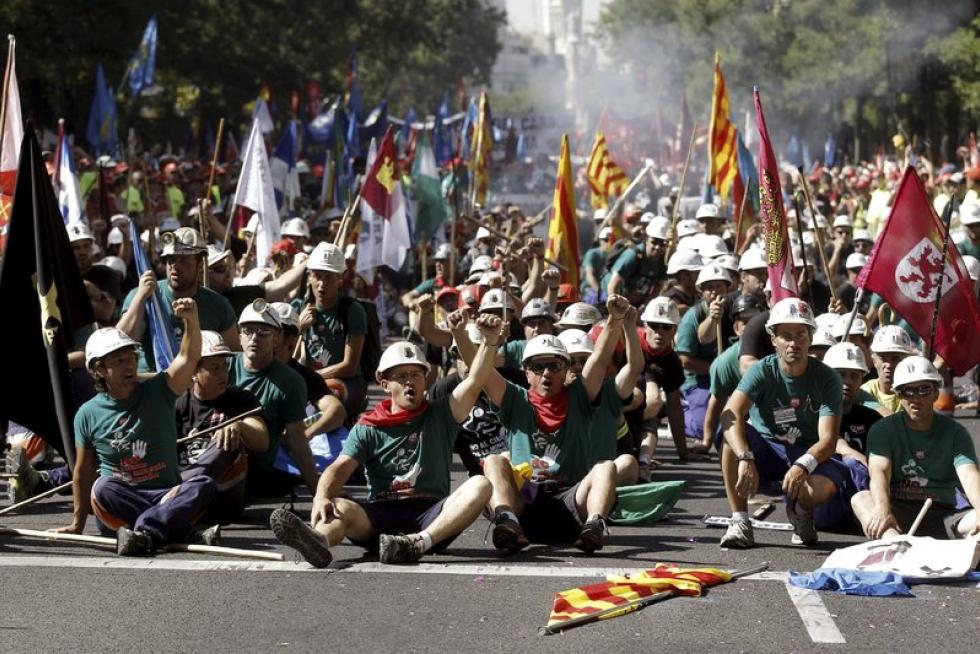 Manifestación minera en Madrid