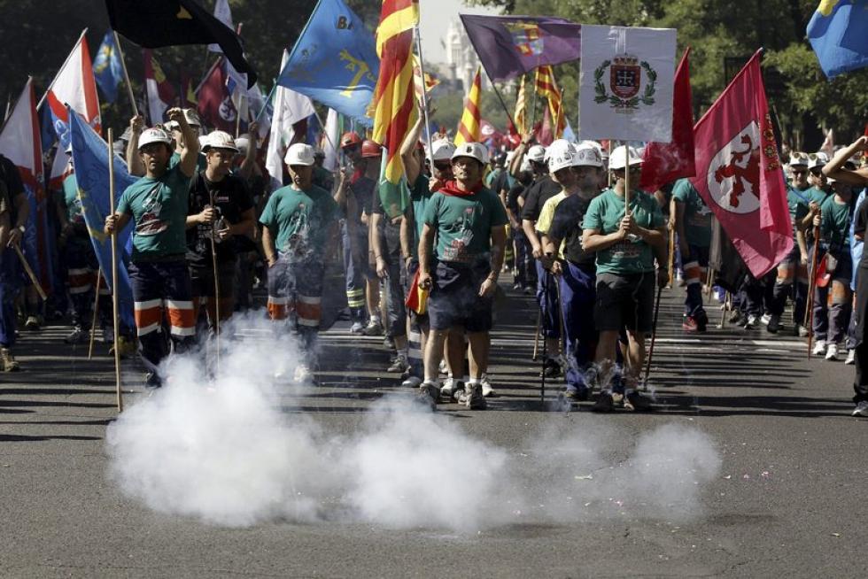 Manifestación minera en Madrid