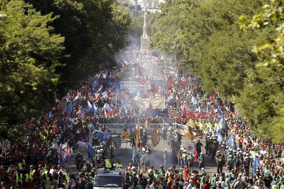Manifestación minera en Madrid