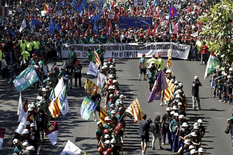 Manifestación minera en Madrid