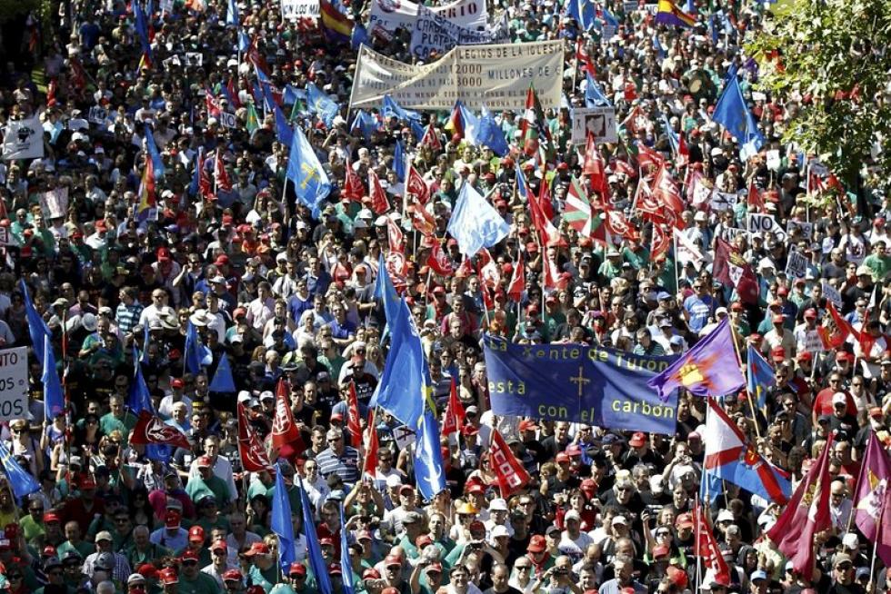 Manifestación minera en Madrid