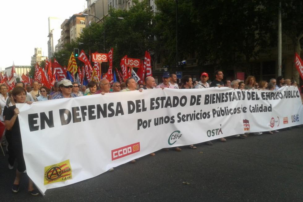 Protestas de los trabajadores contra los recortes del Ejecutivo