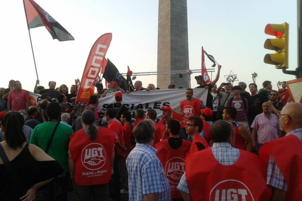 Protestas de los trabajadores contra los recortes del Ejecutivo
