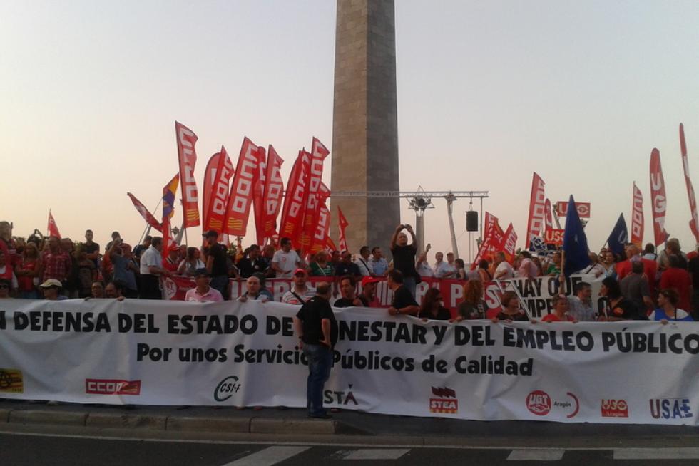 Protestas de los trabajadores contra los recortes del Ejecutivo