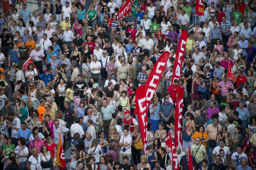 Protestas de los trabajadores contra los recortes del Ejecutivo