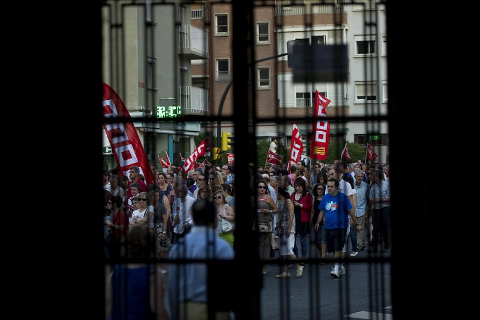Protestas de los trabajadores contra los recortes del Ejecutivo