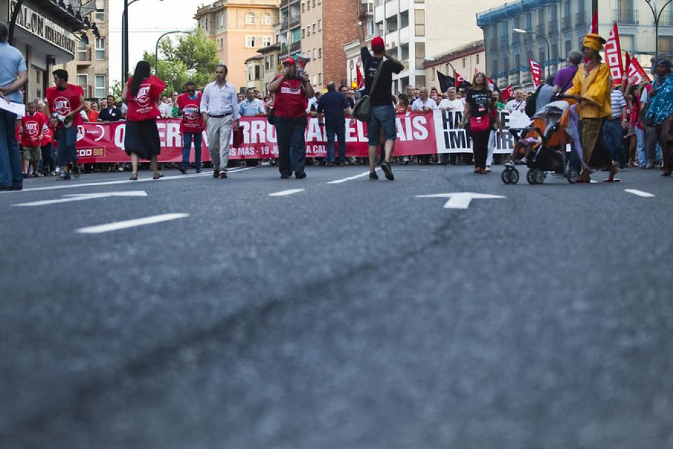 Protestas de los trabajadores contra los recortes del Ejecutivo