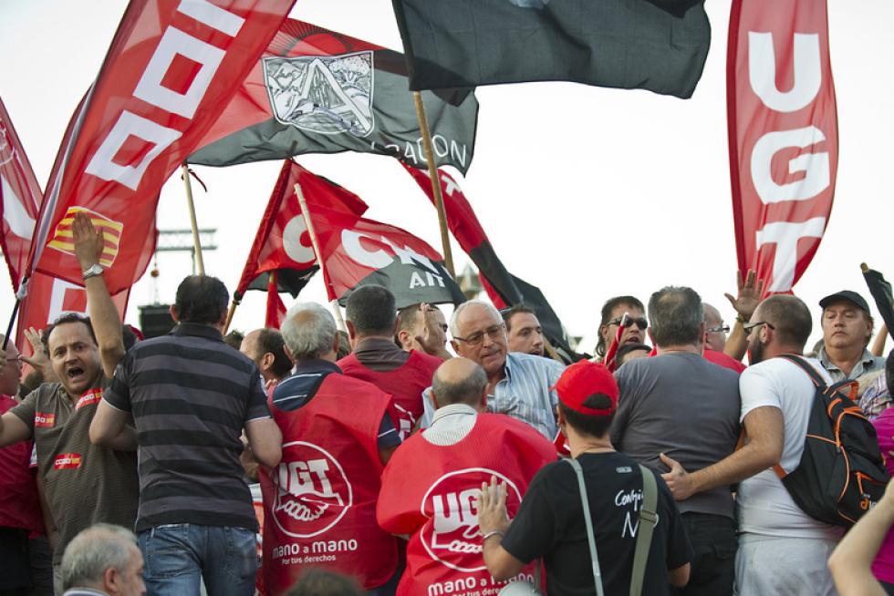 Protestas de los trabajadores contra los recortes del Ejecutivo