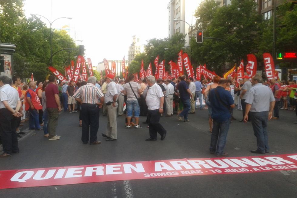 Protestas de los trabajadores contra los recortes del Ejecutivo