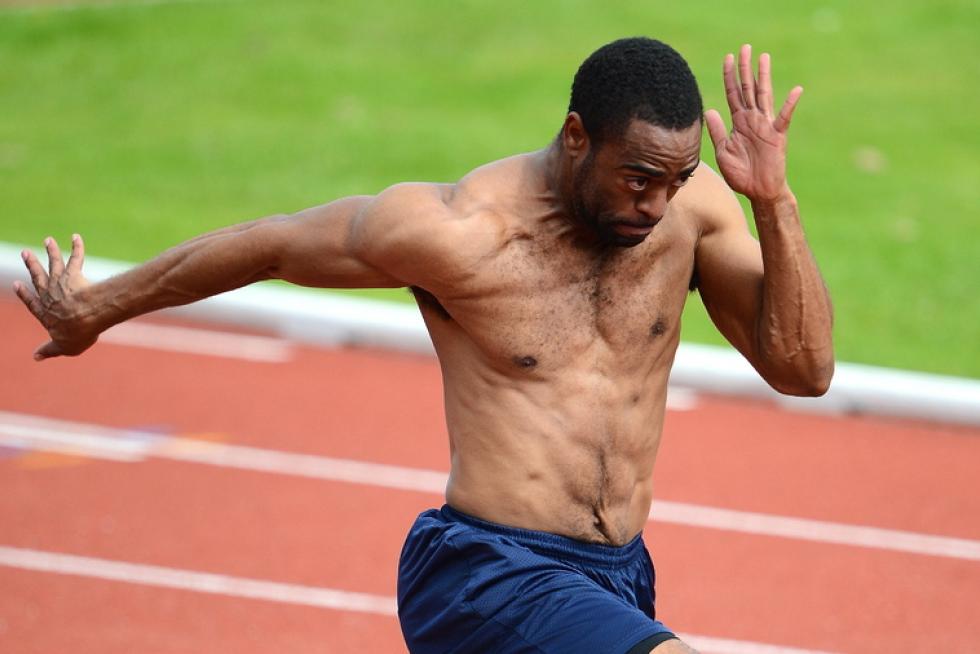 Tyson Gay se entrena en las pistas londinenses