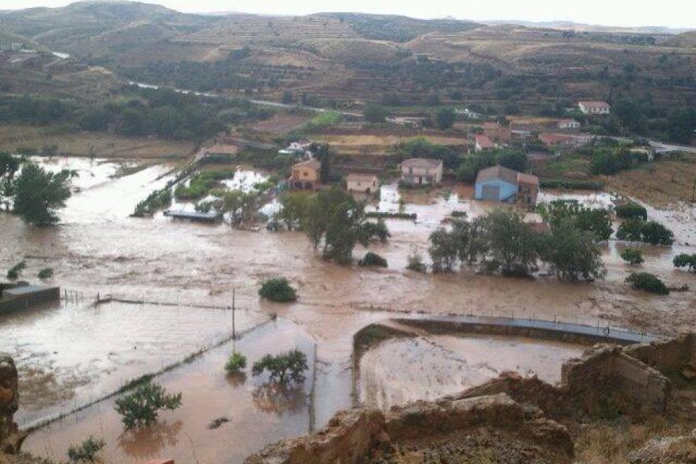 Las fuertes tormentas dejan al menos un desaparecido en Oliete