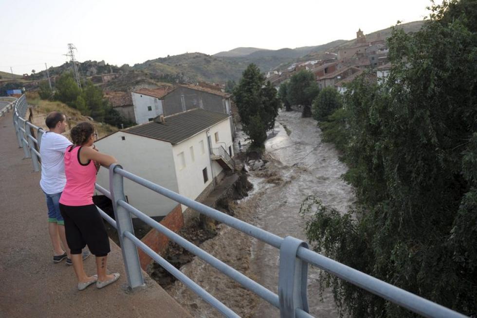 Las fuertes tormentas dejan al menos un desaparecido en Oliete