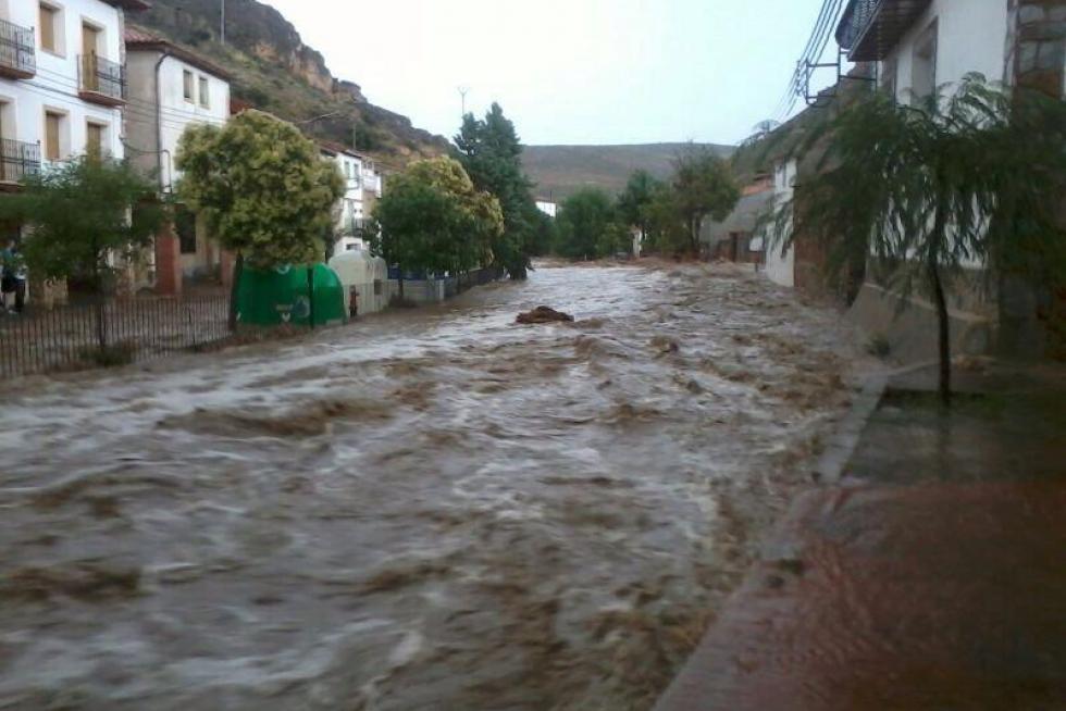 Las fuertes tormentas dejan al menos un desaparecido en Oliete
