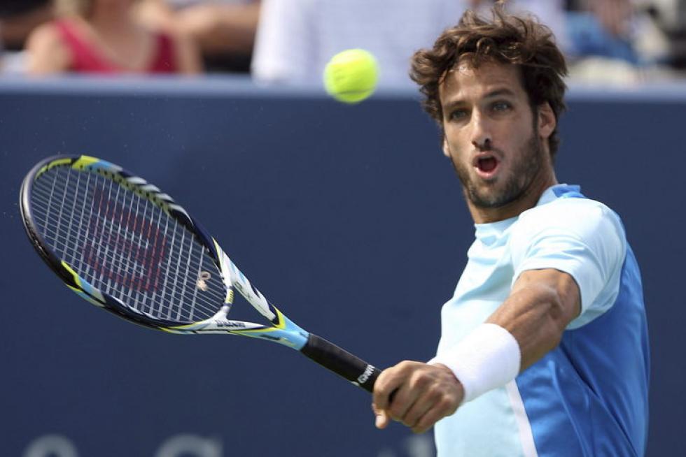 Feliciano López, durante su partido con Del Potro