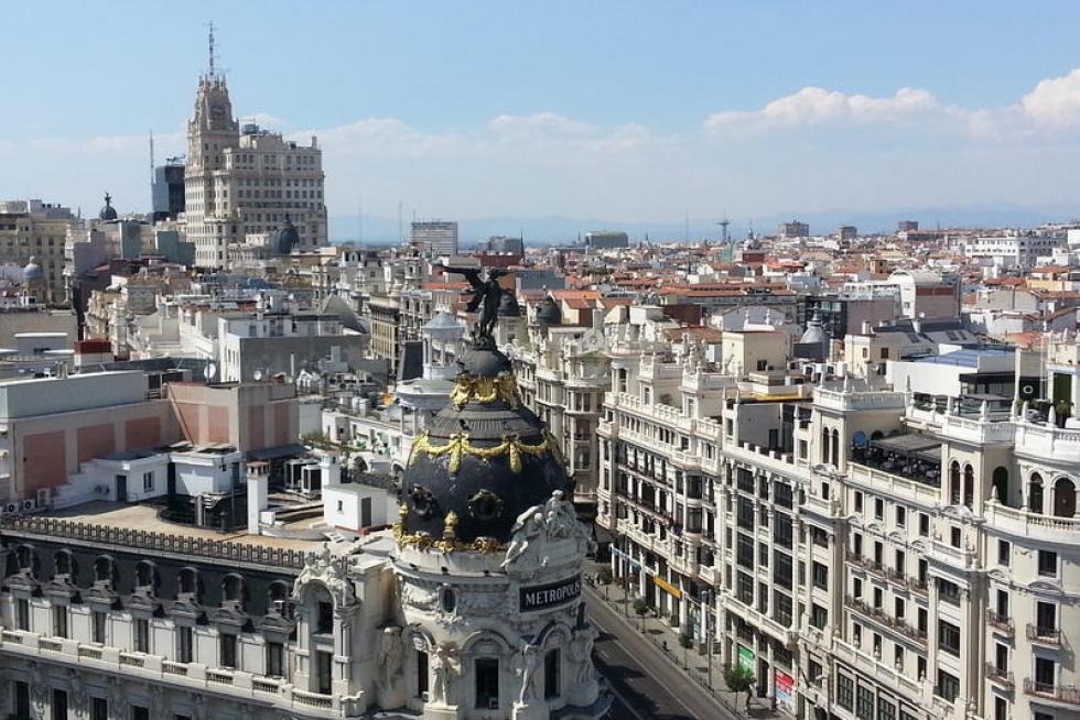 Gran Vía de Madrid vista desde la azotea del Círculo de Bellas Artes.
