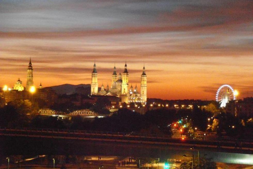 Anochecer en la ribera del Ebro