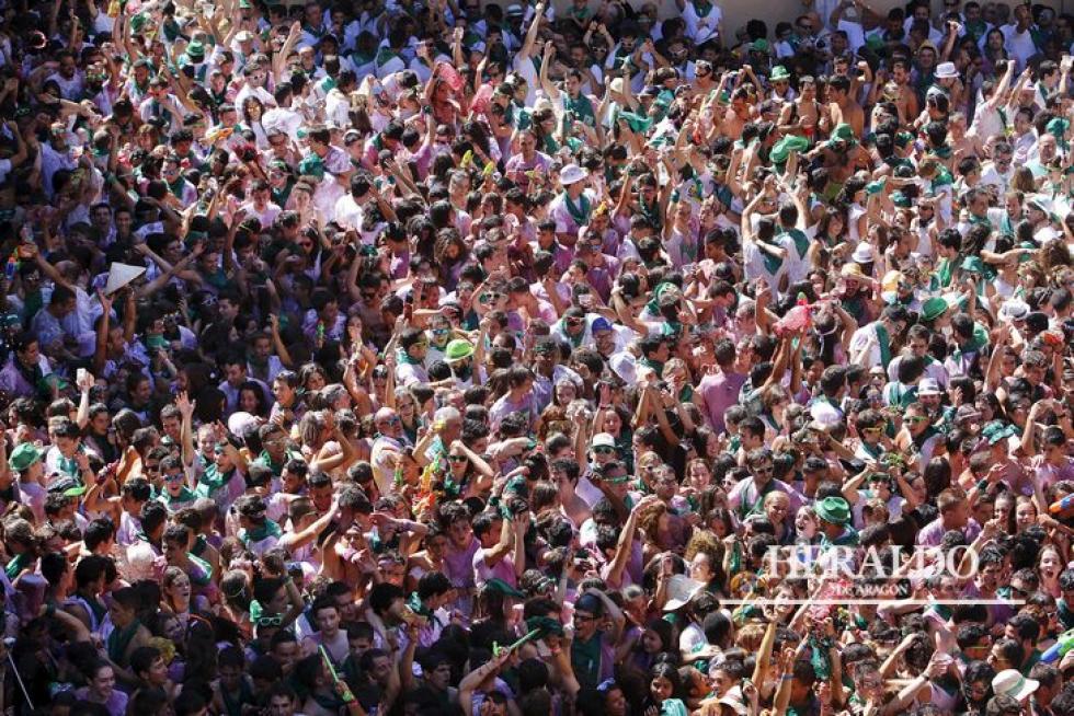 Chupinazo de las fiestas de San Lorenzo de Huesca el 9 de agosto.