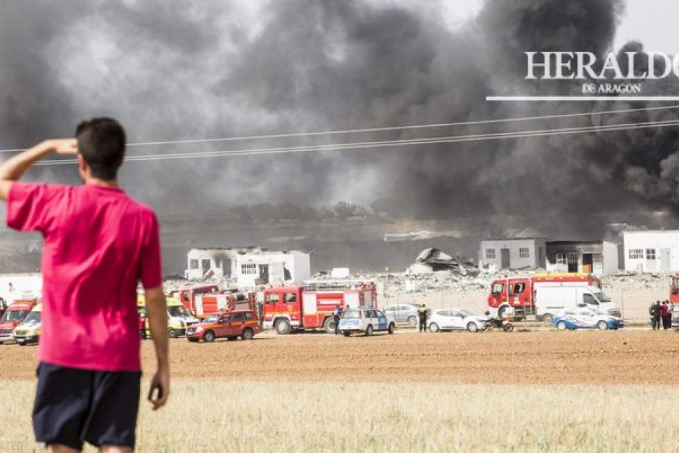 Trágica explosión en la empresa Pirotecnia Zaragozana en la planta de Garrapinillos el 31 de agosto. El suceso causó una gran conmoción y propició un notable despliegue de policías, bomberos y sanitarios hasta la zona