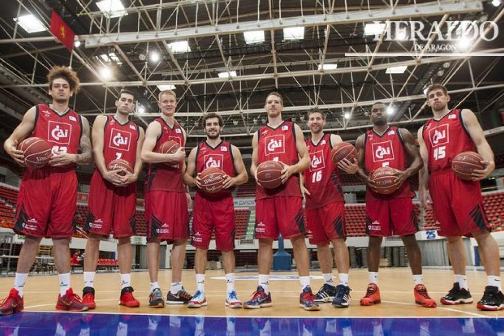 Los jugadores del CAI Zaragoza fotografiados el 6 de octubre en el pabellón Príncipe Felipe.