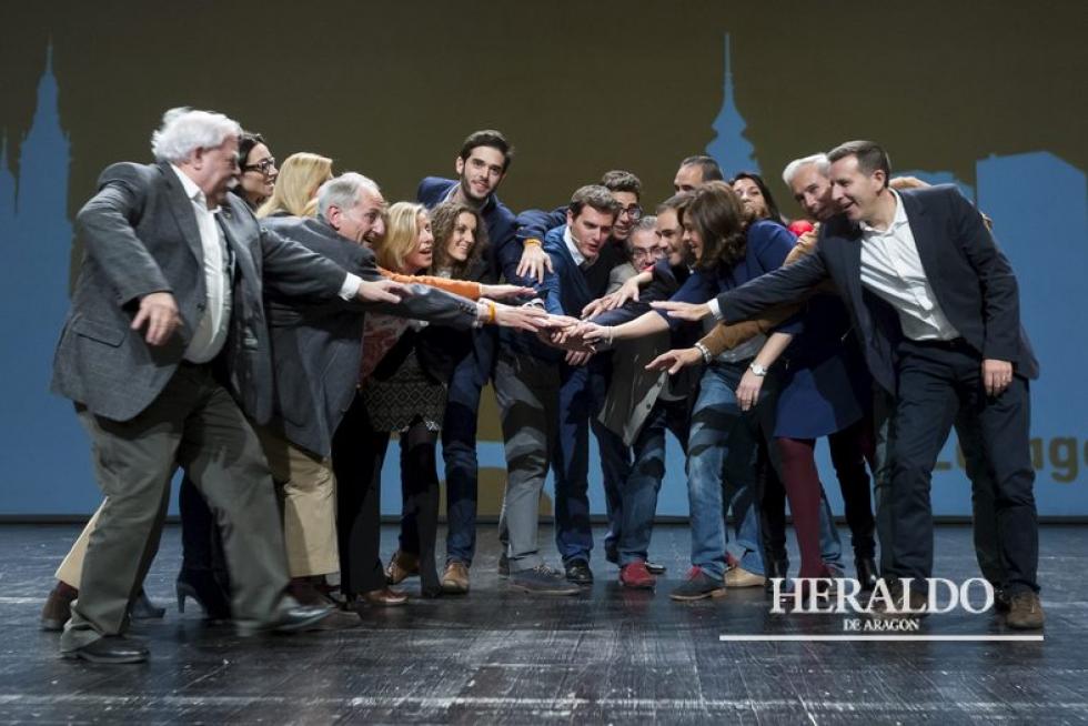 Mitin de Albert Rivera, candidato de Ciudadanos para las elecciones generales del 20D, en el Palacio de Congresos de Zaragoza el 5 de diciembre.