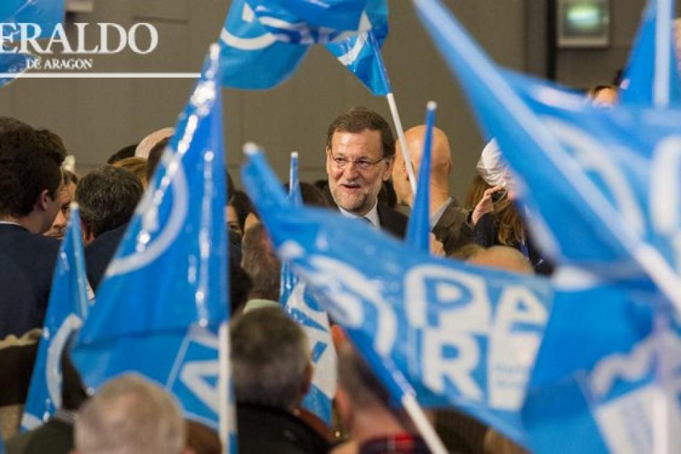 Mitin de Mariano Rajoy, dentro de la campaña electoral de las elecciones generales del 20D, en el Palacio de Congresos de Zaragoza el 9 de diciembre.