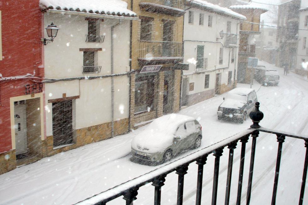 Nieve en La Iglesuela del Cid