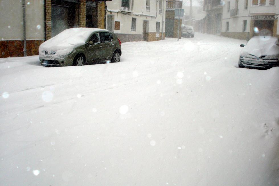 Nieve en La Iglesuela del Cid