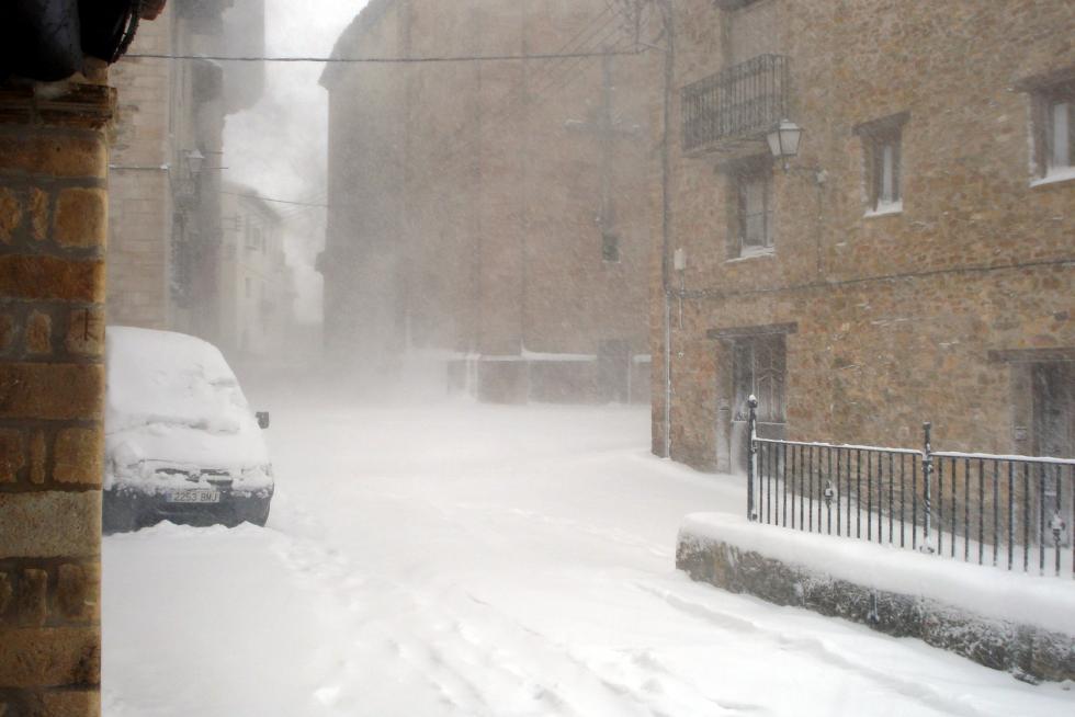 Nieve en La Iglesuela del Cid