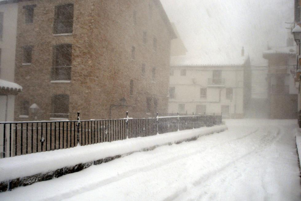 Nieve en La Iglesuela del Cid