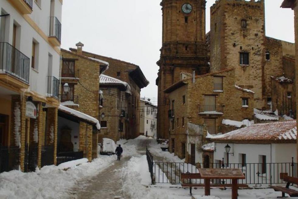 Nieve en La Iglesuela del Cid