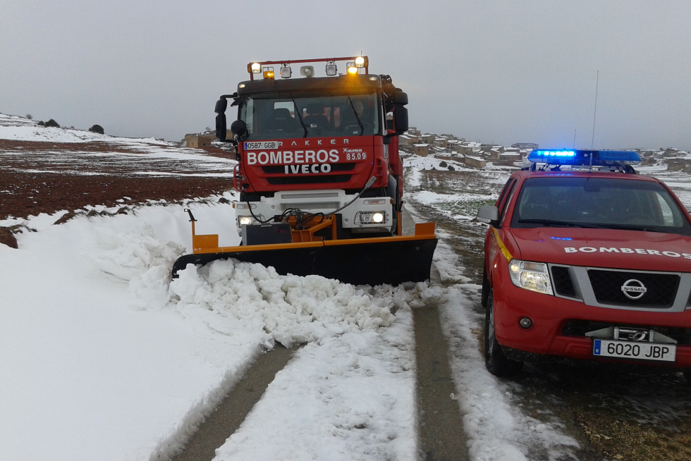 Nieve en las carreteras de la provincia de Zaragoza