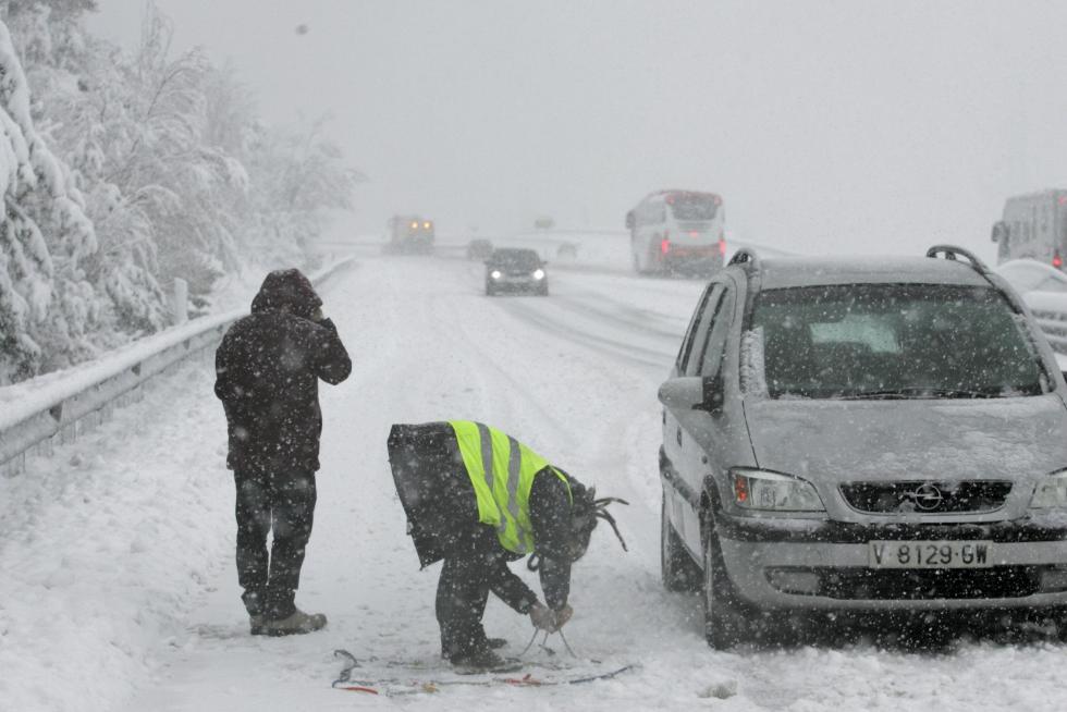 Temporal de nieve y lluvia en Aragón