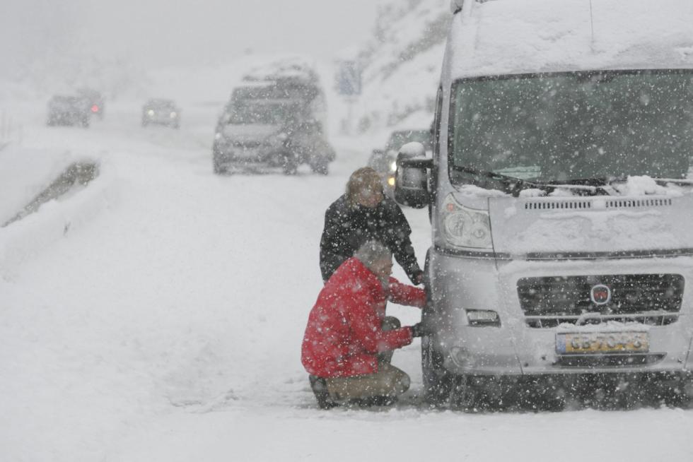 Temporal de nieve y lluvia en Aragón