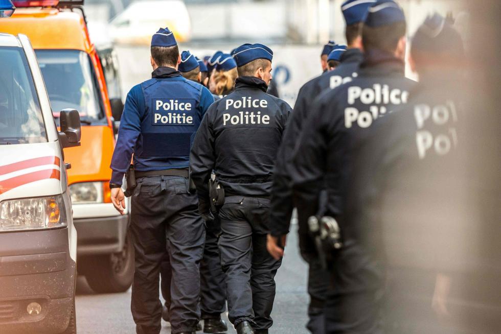 La policía belga en el dispositivo especial desplegado tras los atentados de Bruselas.