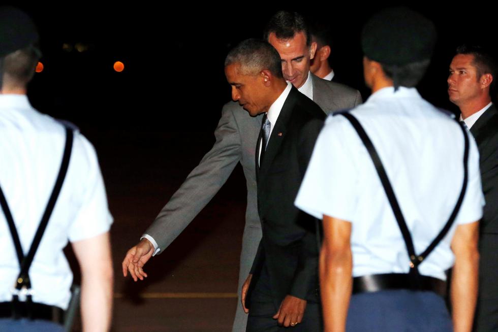 Obama aterriza en la base de Torrejón de Ardoz