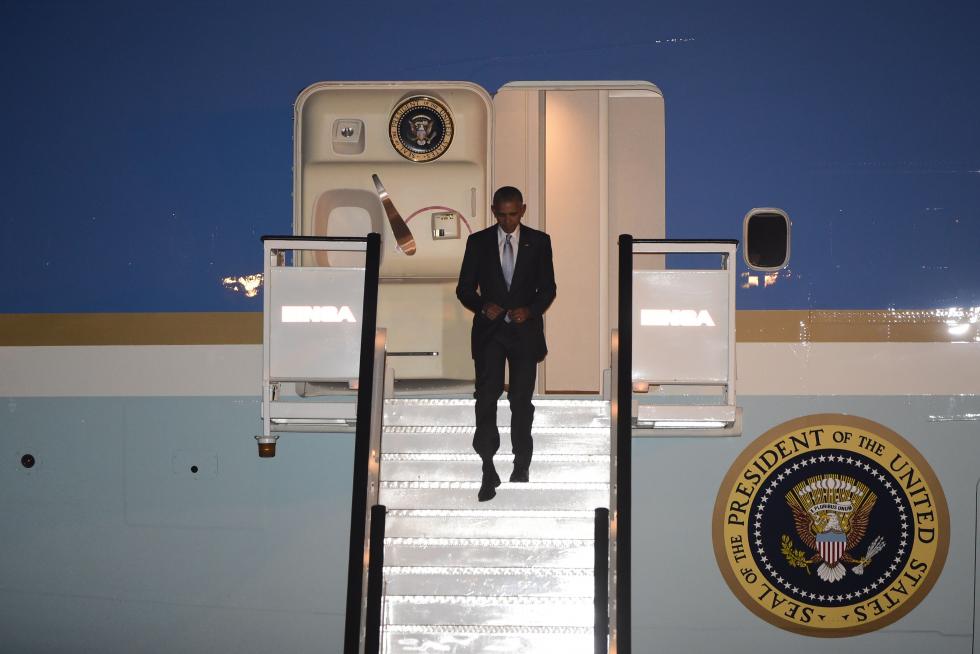 Obama aterriza en la base de Torrejón de Ardoz