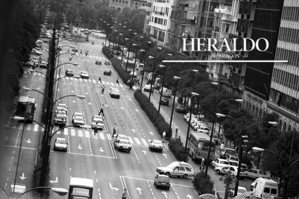 Vista del paseo de la Independencia de Zaragoza en 1989.