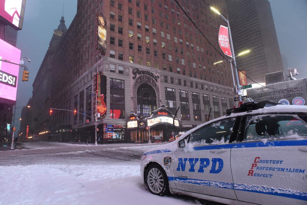 Nieva en Nueva York.