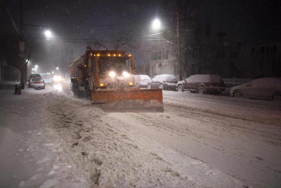 Nieva en Nueva York.
