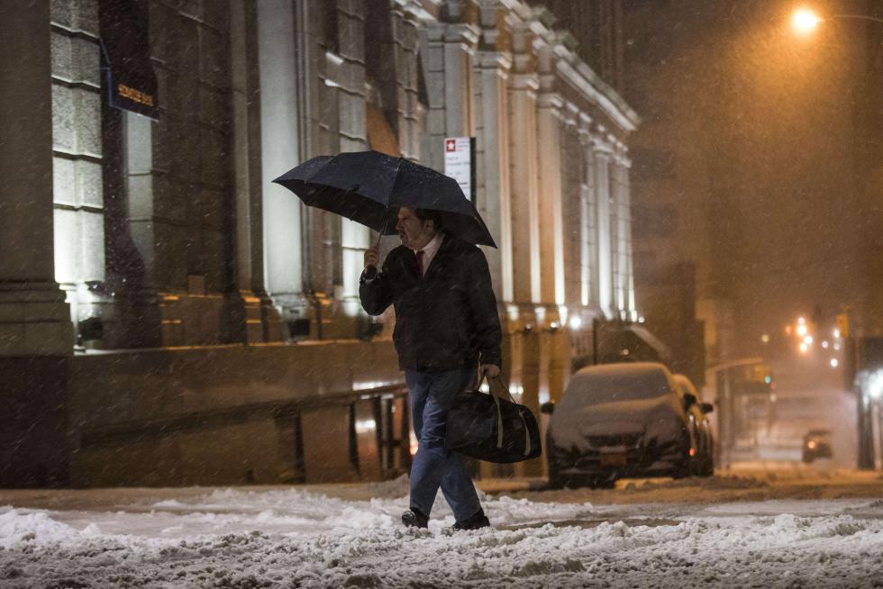 Nieva en Nueva York.