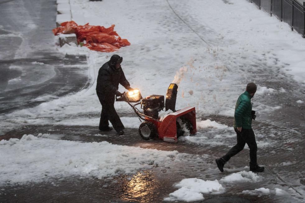 Nieva en Nueva York.