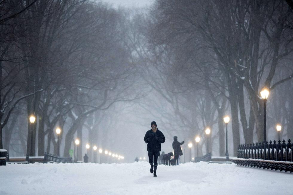 Nieva en Nueva York.