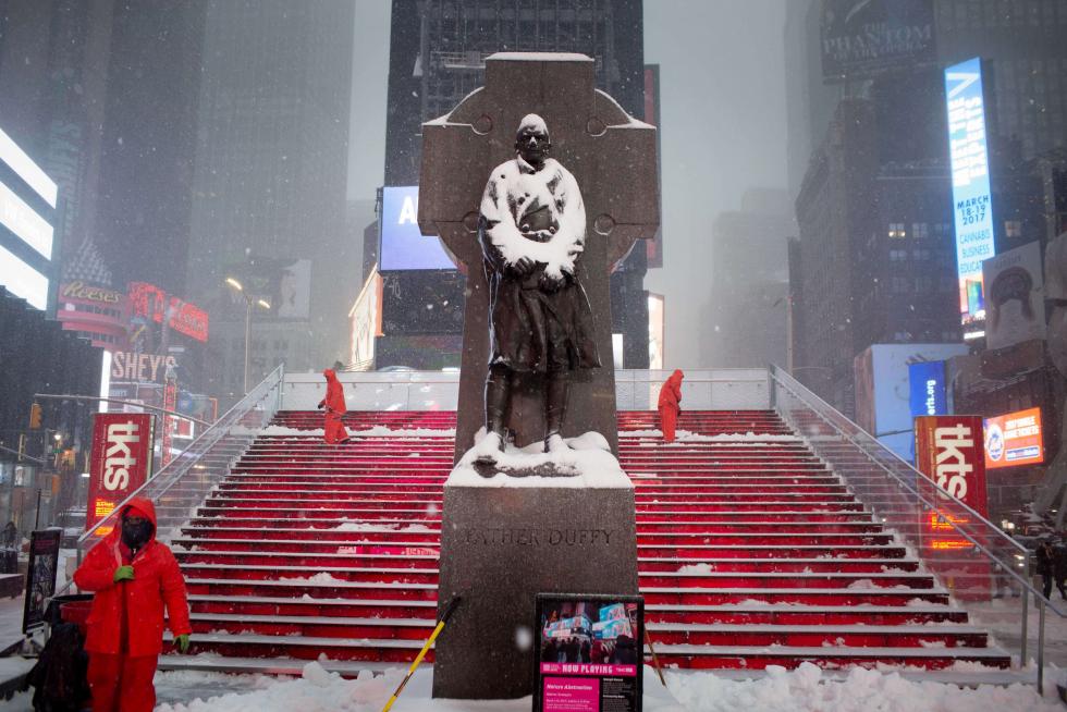 Nieva en Nueva York.